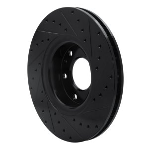 Buick Rainier Brake Rotor (1) - Front Left - R1 Concepts - Drilled & Slotted - Black - `02-`09